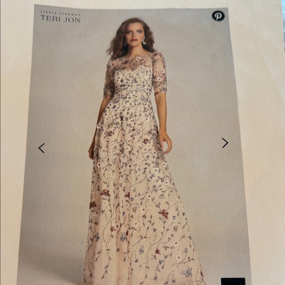 Floral Embroidered Dress By Rickie Freeman Teri Jon - Picture 2 of 10